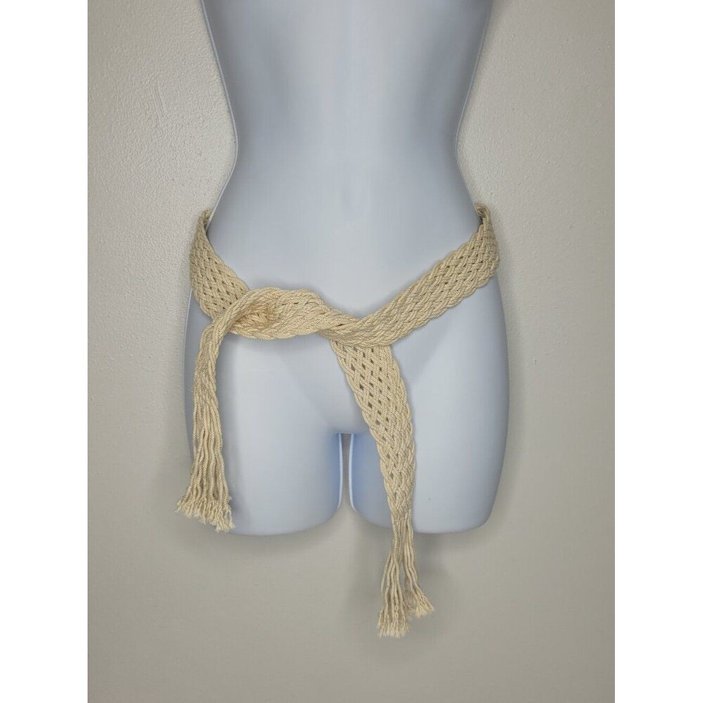 Cream woven boho hippie festival artsy macrame cottage beachy earthy hip belt